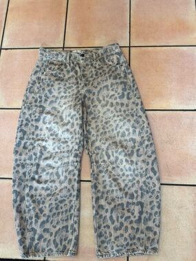 We The Free Good Luck Leopard Print Mid Rise Barrel